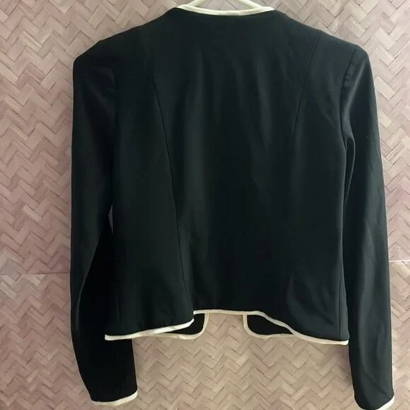 Joseph Ribkoff Black Vanilla Open Front Jacket 2 - Picture 4 of 4